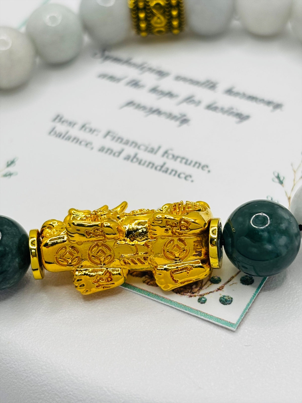 18K Gold Lucky Piyao/ Pi Xiu  Jade Bracelet ( Hollow Empty Inside) EXTRA LARGE PIYAO