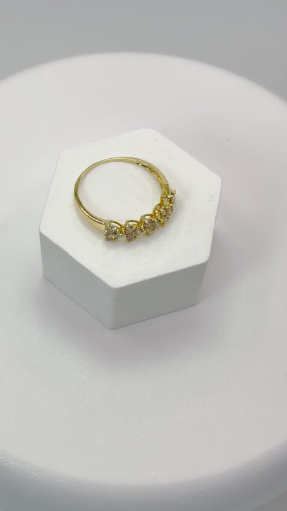 K18 Japan Gold Heart Natural Diamond Ring 0.50 carat