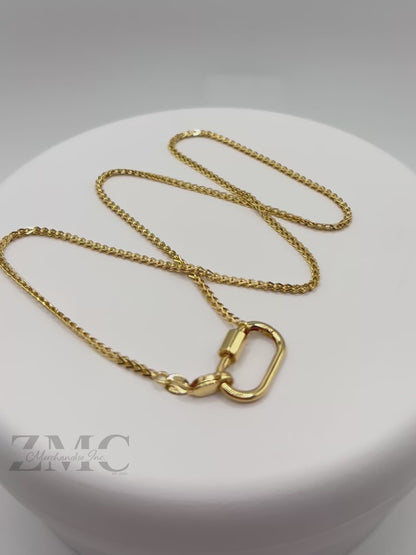 18K Gold Carabiner Necklace