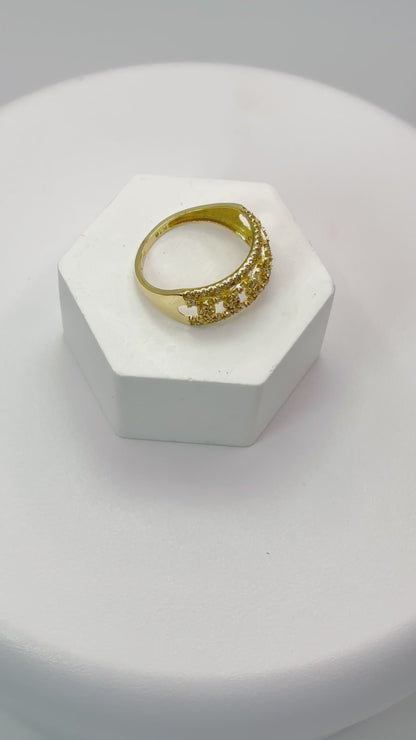 K18 Japan Gold Cadena Natural Diamond Ring 0.50 carat