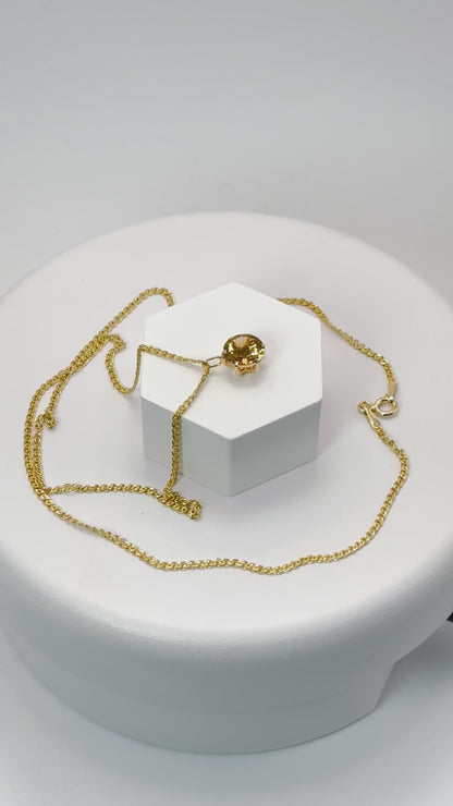 18K Gold Citrine Necklace