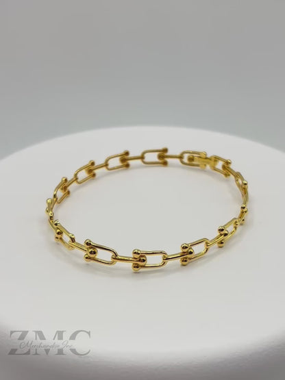 18K Gold Hardware Bangle Bracelet