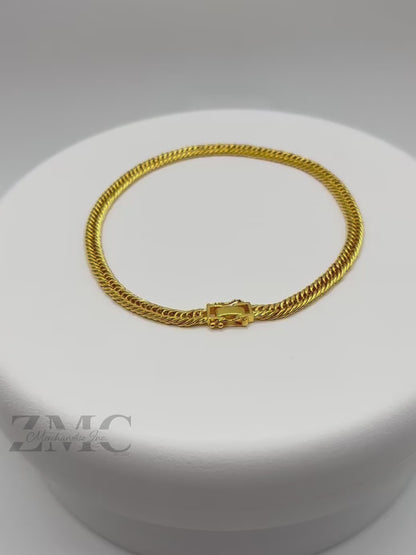 18K Gold Triple Lock Bracelet