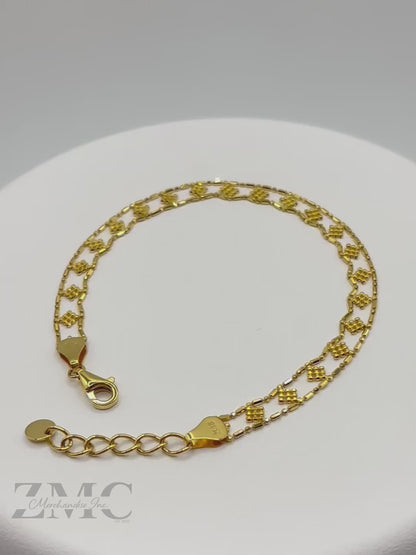K18 Japan Gold Flat Bead Bracelet