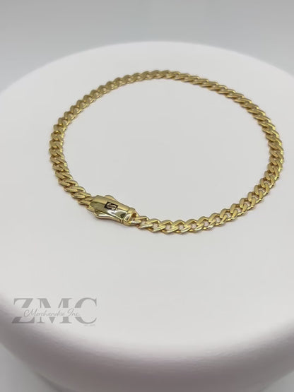 18K Gold M Plain Bracelet