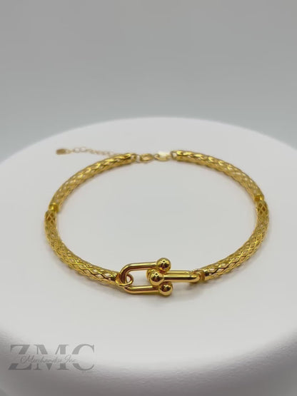 18K Gold Hardware Bangle Bracelet
