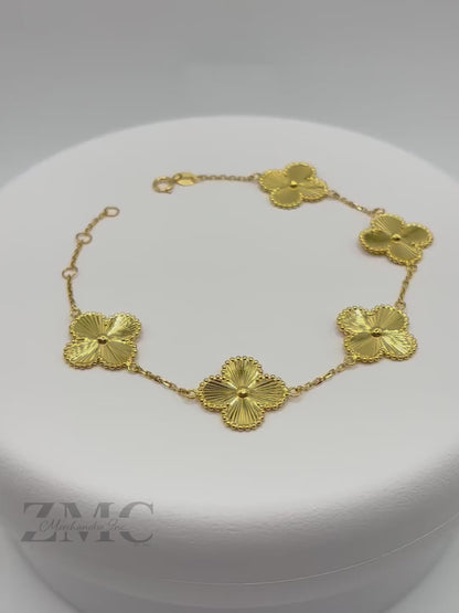18K Gold Clover Bracelet
