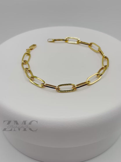 18K Gold Paperclip Chunky Bracelet