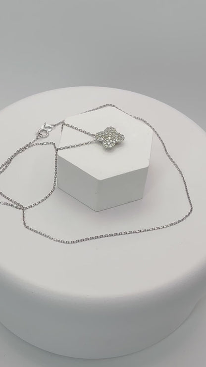 K18 Japan Clover 0.50ct Natural Diamond Necklace