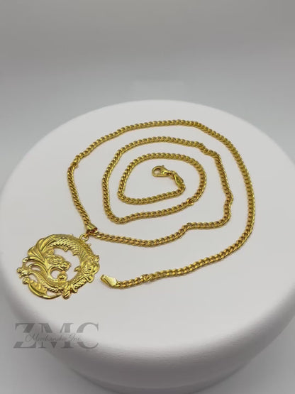 18K Gold Dragon Necklace