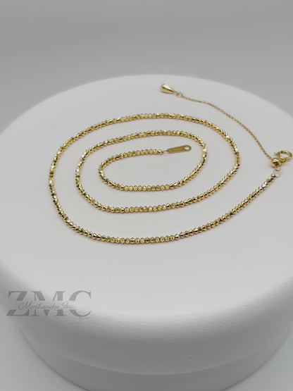 18K Gold Mirror Ball Slider Chain