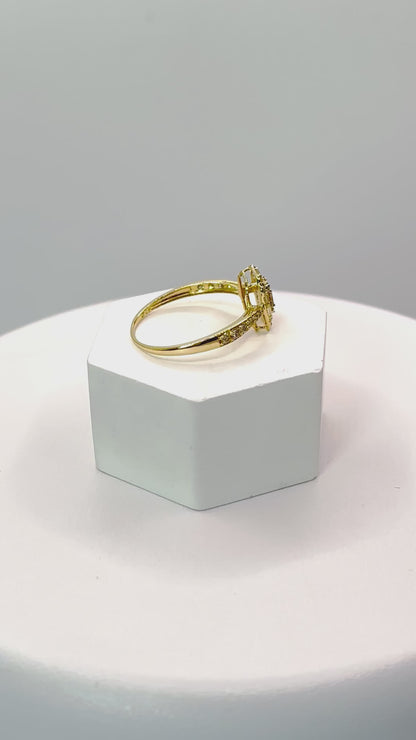K18 Japan Gold Natural Diamond Ring