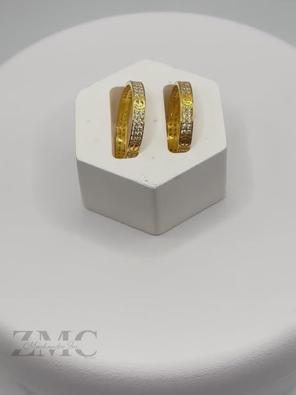 18K Gold Stone Couple Ring