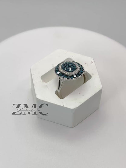 K18 Japan Gold Rare Blue and White Natural Diamond Ring 1.00 carat