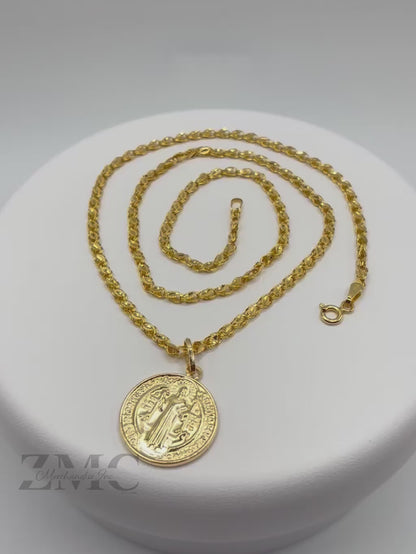 18K Gold St. Benedict Necklace