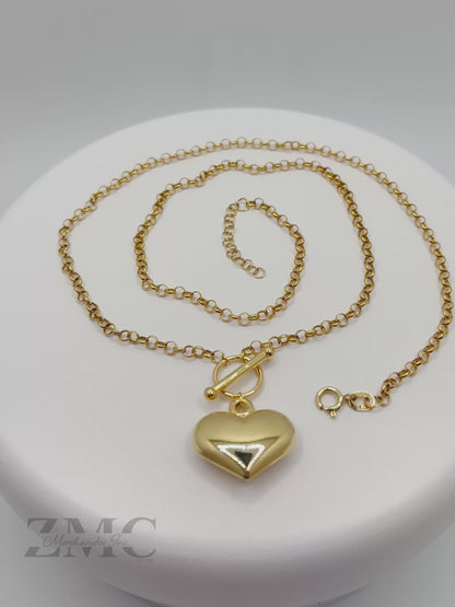 18K Gold Attached Heart Tauco Necklace