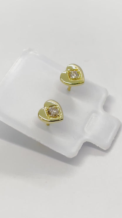 K18 Japan Gold Heart Earrings 0.20 carat Natural Diamond