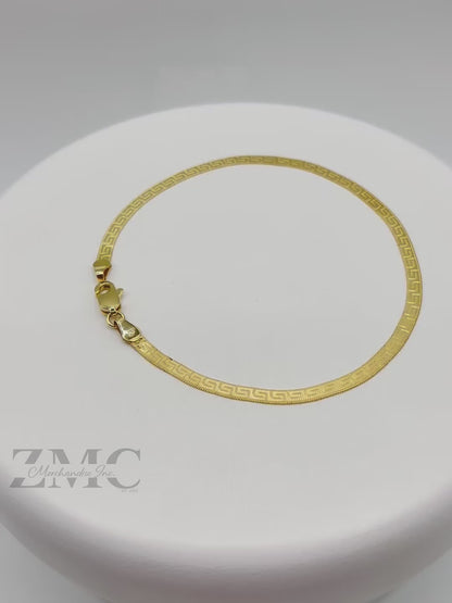 18K Gold F Flat Bracelet