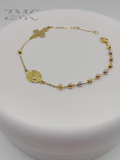 18K Gold Rosary Bracelet