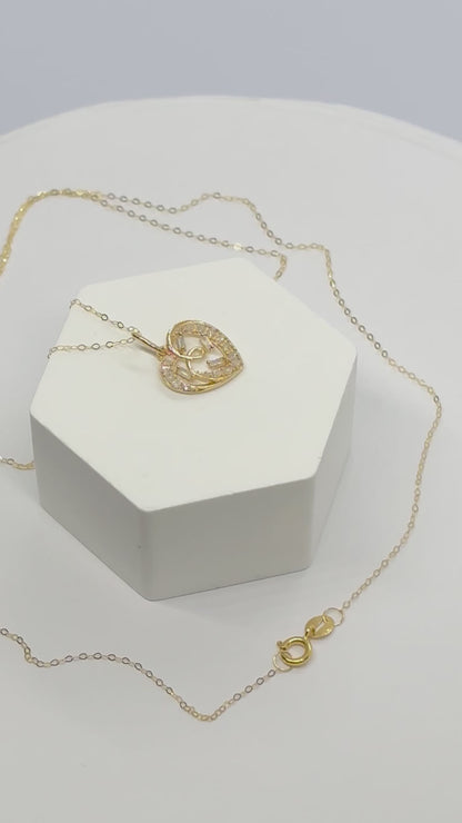 K18 Japan Heart Pendant 0.15 carat Natural Diamond with 18K Gold FREE Chain Set