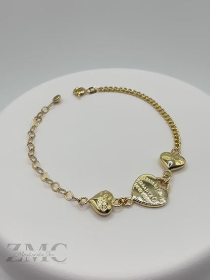18K Gold Heart Bracelet