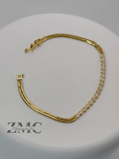K18 Japan Kihei Solid Gold with 1.00ct Natural Diamond Bracelet