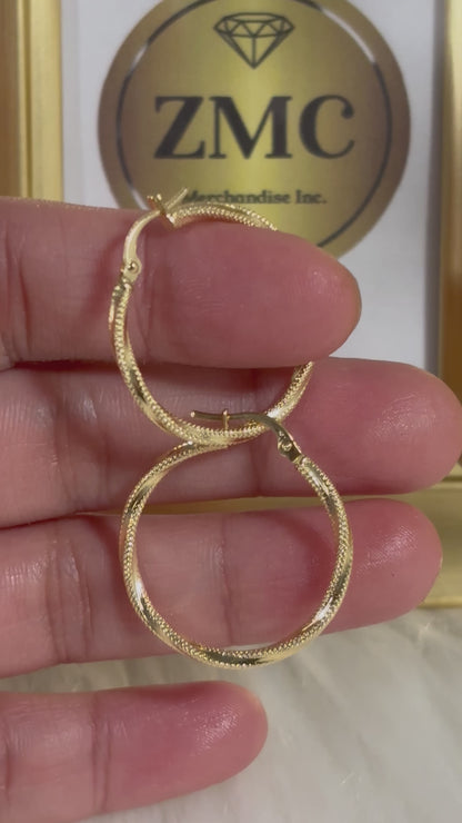 18K Gold Twisted Loop Earrings