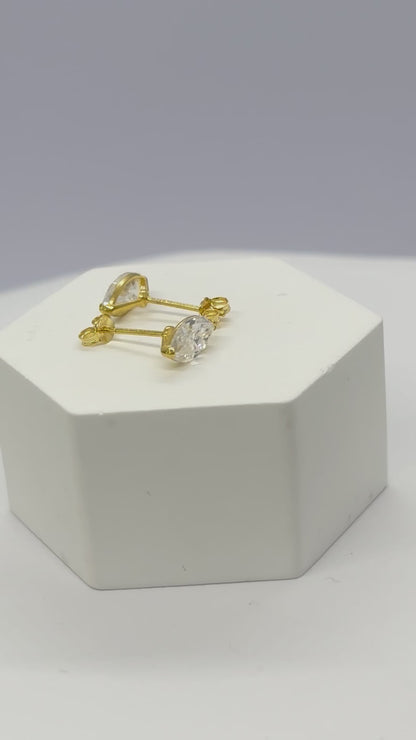 18K Gold Marquise Moissanite Diamond Earrings